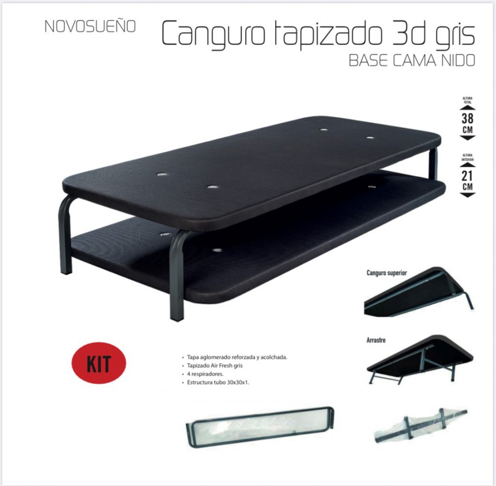 Canguro Tapizado 3D Gris